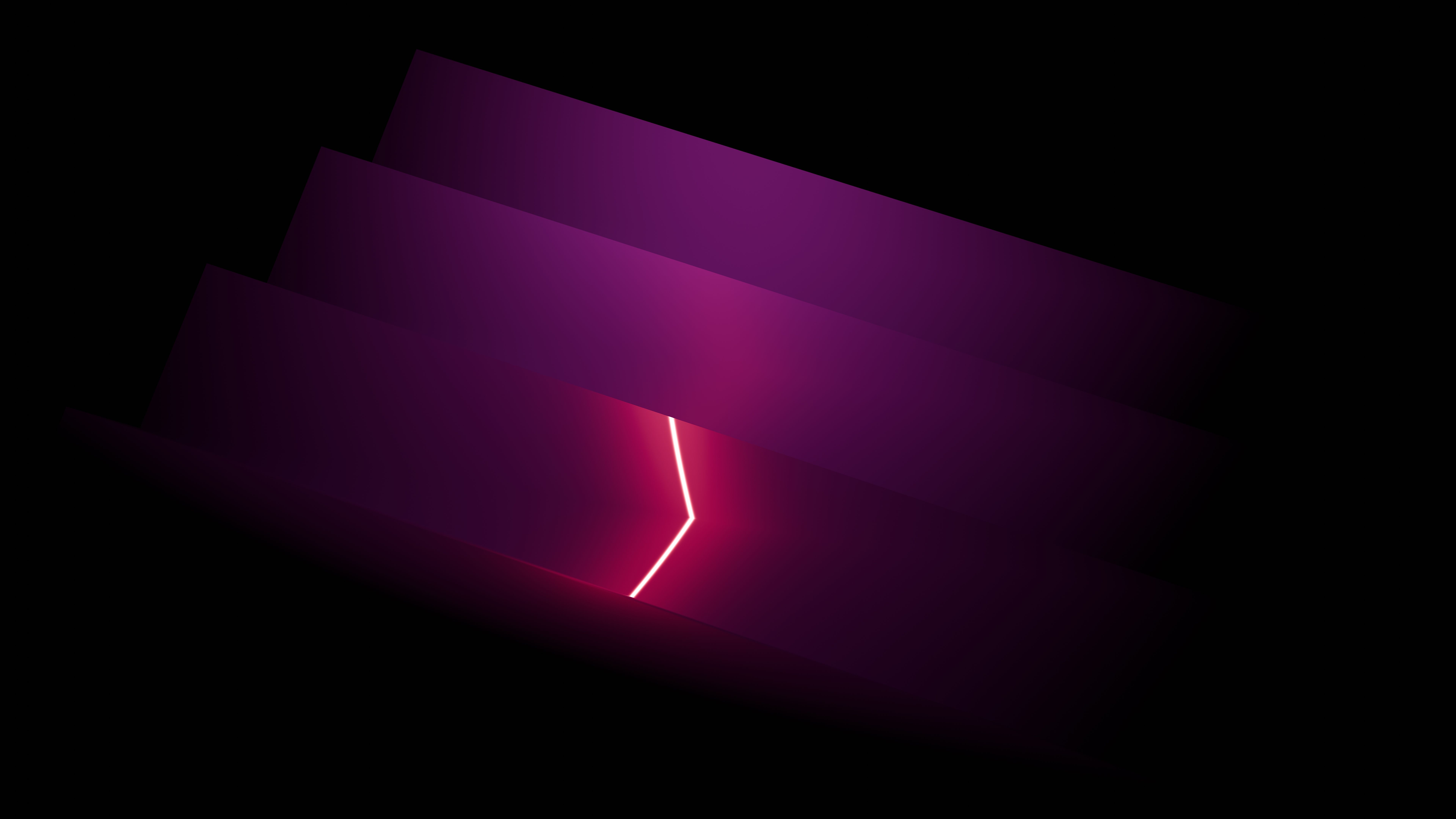 A striking abstract composition with neon light on a dark backdrop, perfect for modern design.